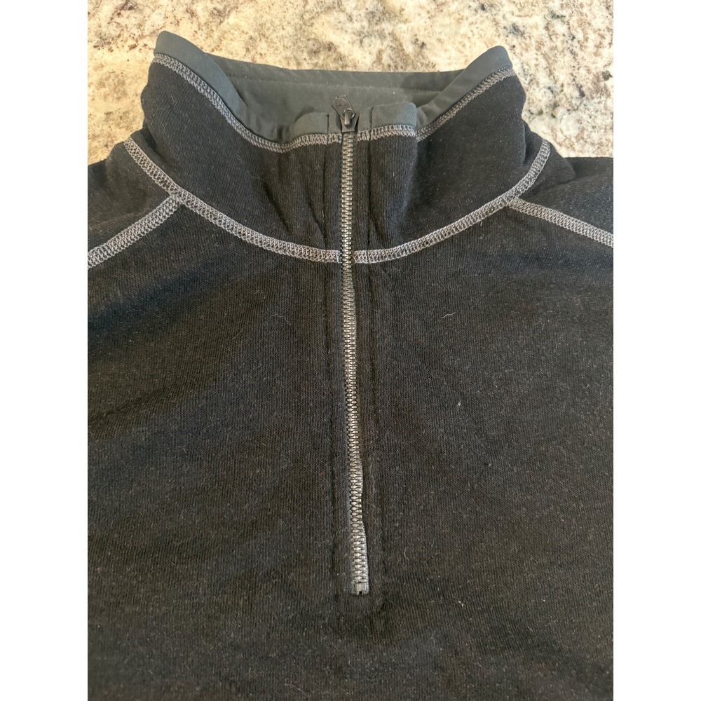 Kuhl Revel 1/4 Zip Pullover Sweater Mens XXL Black Gray Wool Blend Fleece Logo - Picture 5 of 7